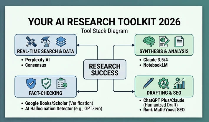 Step-by-step human-in-the-loop AI research process workflow for academic integrity