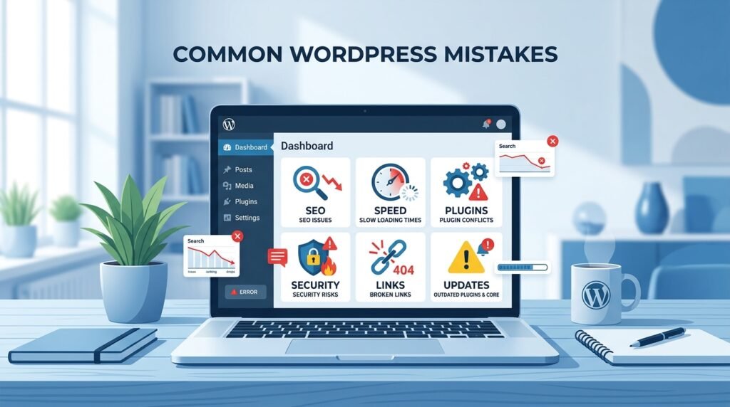 Common WordPress mistakes that hurt SEO speed and security